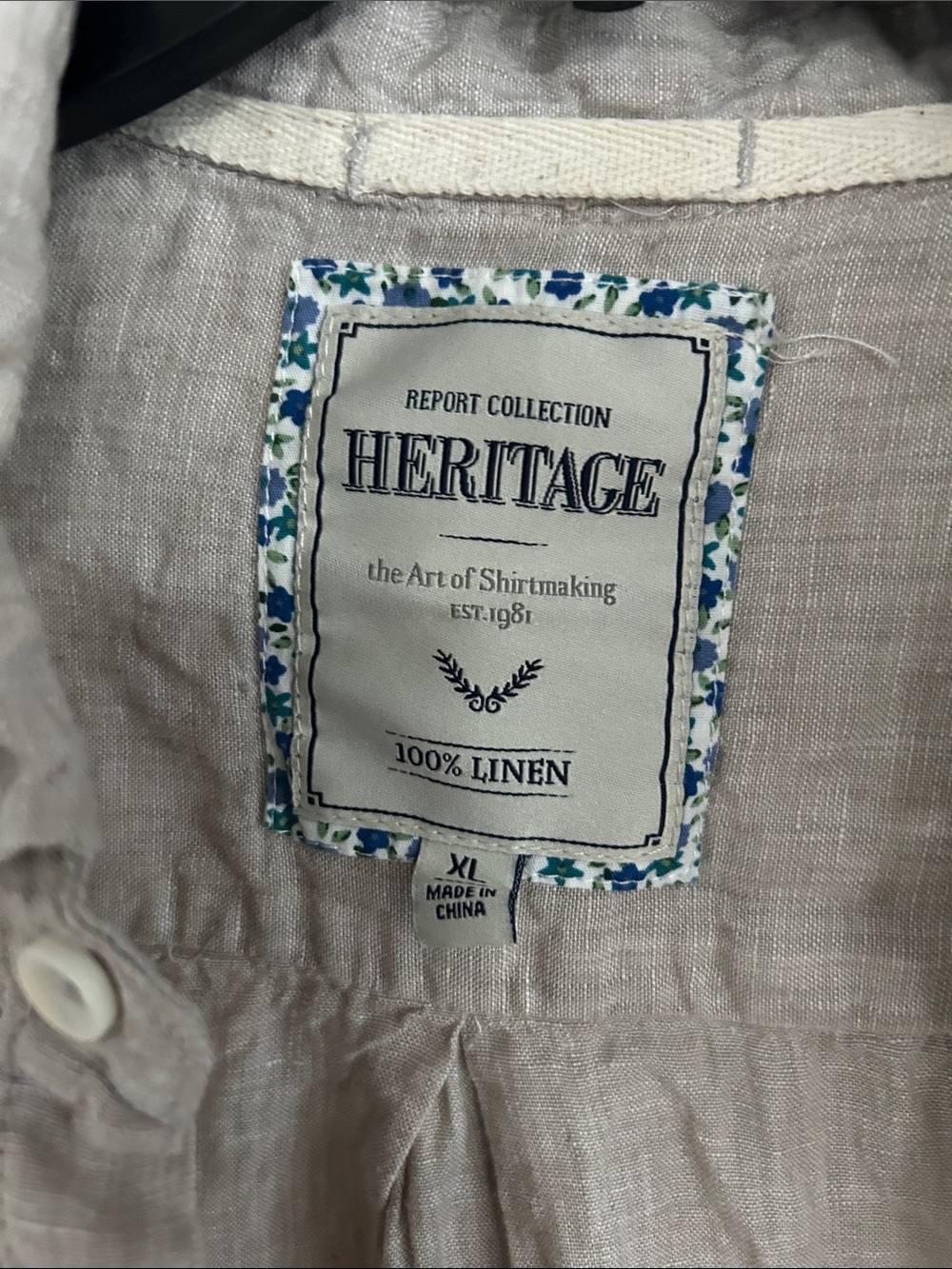 Heritage Men's 100% Linen Shirt — Beige- new needs an ironing
